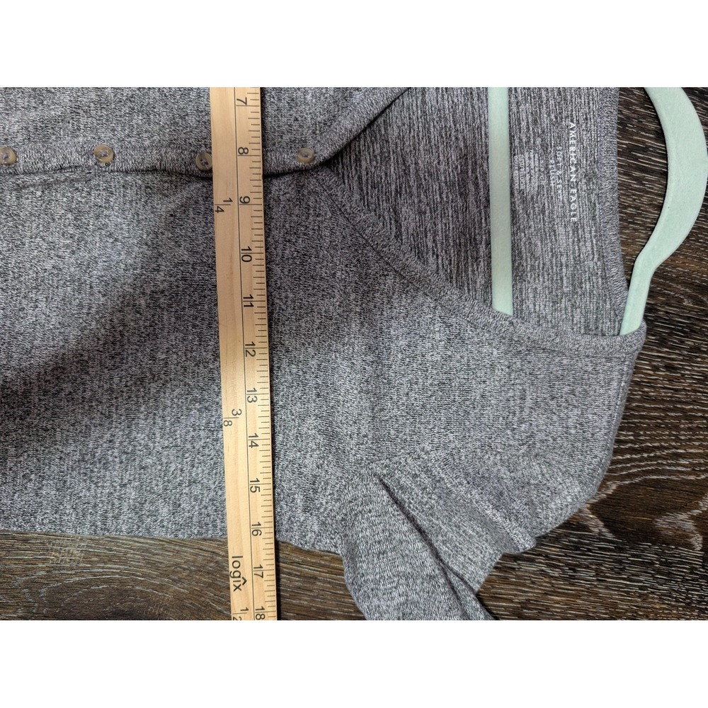 American Eagle Outfitters Cardigan Womens S Gray Soft & Sexy Plush Cropped - Picture 8 of 9